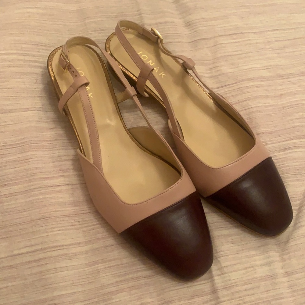 JONAK Paris two tone slingback shoes- NEW WITH TAGS AND BOX